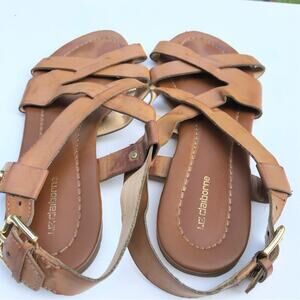 Liz Claiborne Women’s Ankle Strap Distressed Style Sandals Sz 8
